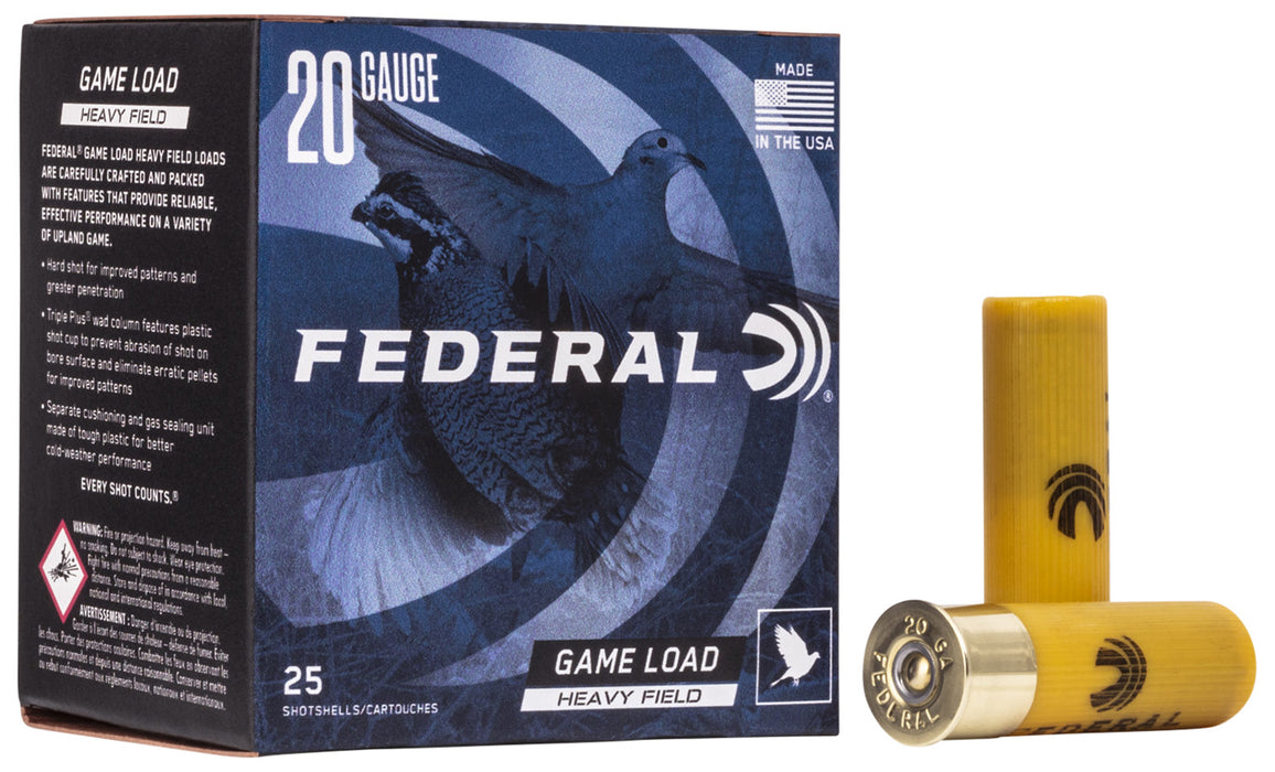 Federal H2026 Game-Shok Heavy Field 20 Gauge 2.75" 1 oz 1165 fps 6 Shot 25 Bx/10 Cs