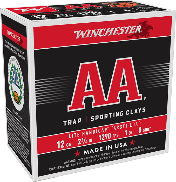 Winchester Ammo AAHLA128 AA Lite Handicap Target 12 Gauge 2.75" 1 oz 1290 fps 8 Shot 25 Bx/10 Cs