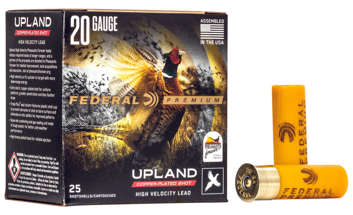 Federal PF2046 Premium Wing-Shok Pheasant Forever High Velocity 20 Gauge 2.75" 1 oz 1350 fps 6 Shot 25 Bx/10 Cs