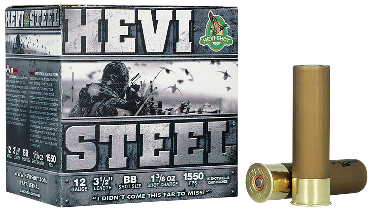HEVI-Shot HS65088 Hevi-Steel  12 Gauge 3.50" 1 3/8 oz 1550 fps BB Shot 25 Bx/10 Cs
