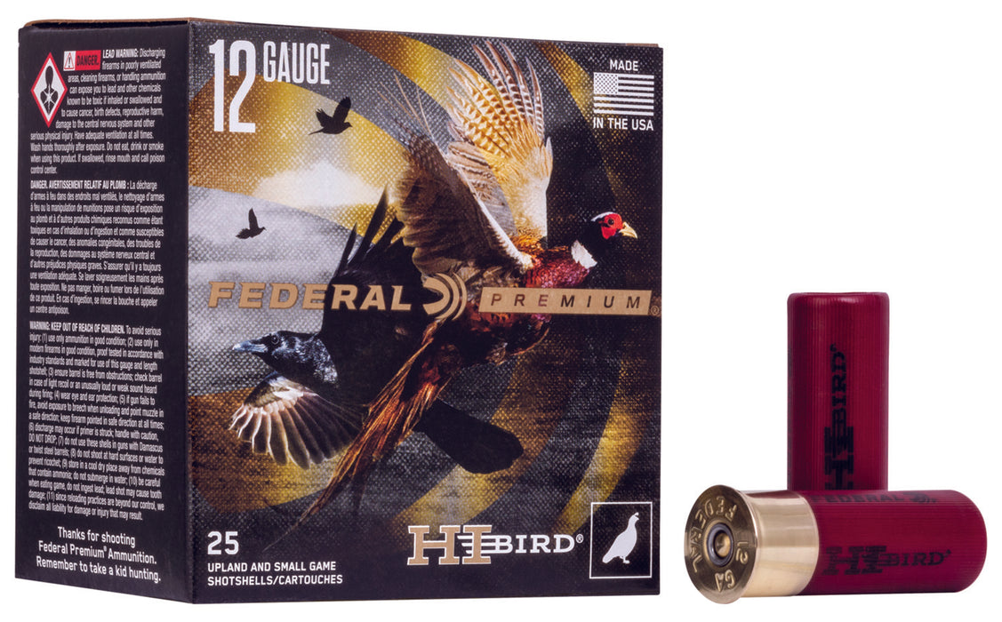 Federal HVF12H6 Premium Hi-Bird 12 Gauge 2.75" 1 1/4 oz 1330 fps 6 Shot 25 Bx/10 Cs
