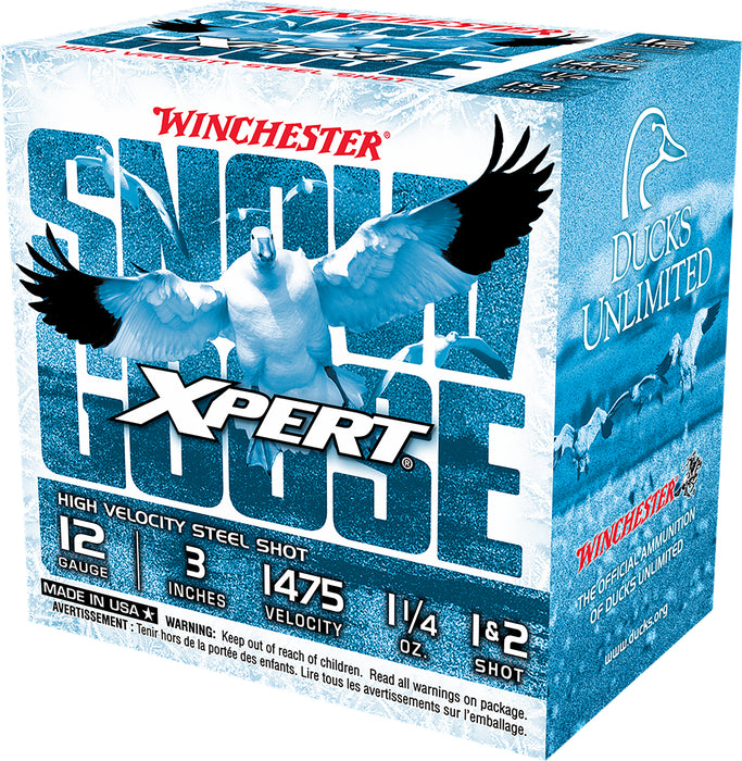 Winchester Ammo WXS12312 Xpert Snow Goose High Velocity 12 Gauge 3" 1 1/4 oz 1475 fps 1, 2 Shot 25 Bx/10 Cs