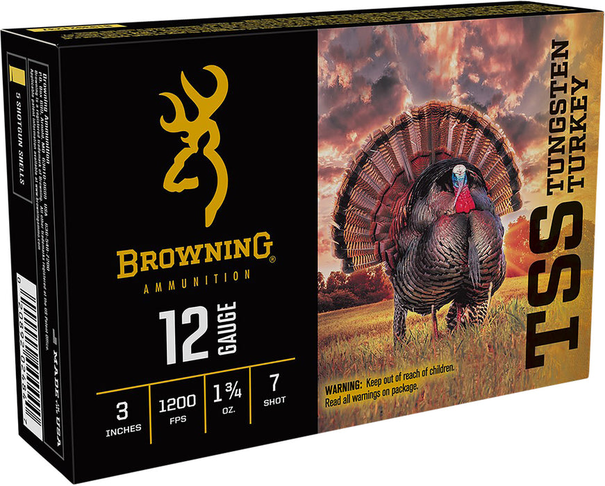 Browning Ammo B193921237 TSS Turkey 12 Gauge 3" 1 3/4 oz 1200 fps 7 Shot Tungsten 5 Bx/10 Cs