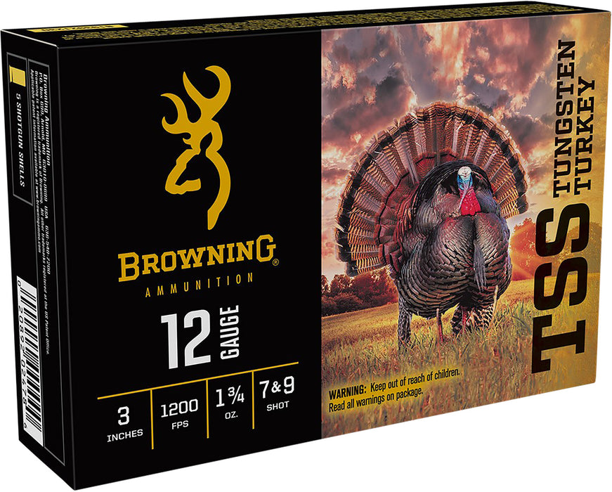 Browning Ammo B193921230 TSS Turkey 12 Gauge 3" 1 3/4 oz 1200 fps 7,9 Shot Tungsten 5 Bx/10 Cs