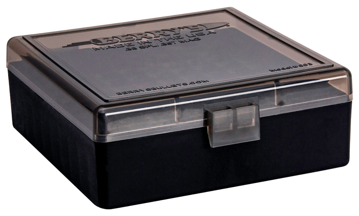 Berry's 75321 Ammo Box  38 Special/ 357 Mag Smoke/Black Polypropylene 1.68" L x 0.40" 100rd