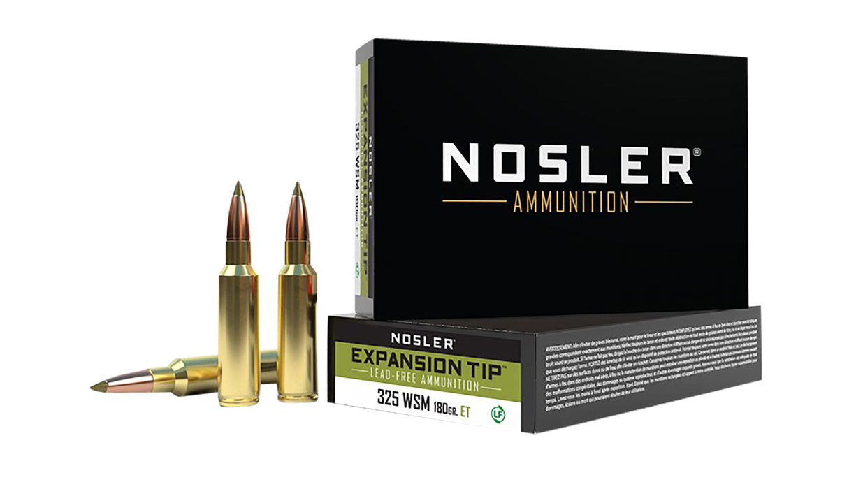 Nosler 40146 Trophy Grade  325 WSM 180 gr 3050 fps E-Tip 20 Bx/10 Cs