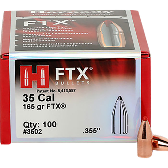 Hornady 3502 FTX  35 Cal .355 165 gr Flex Tip eXpanding 100 Per Box/ 15 Case