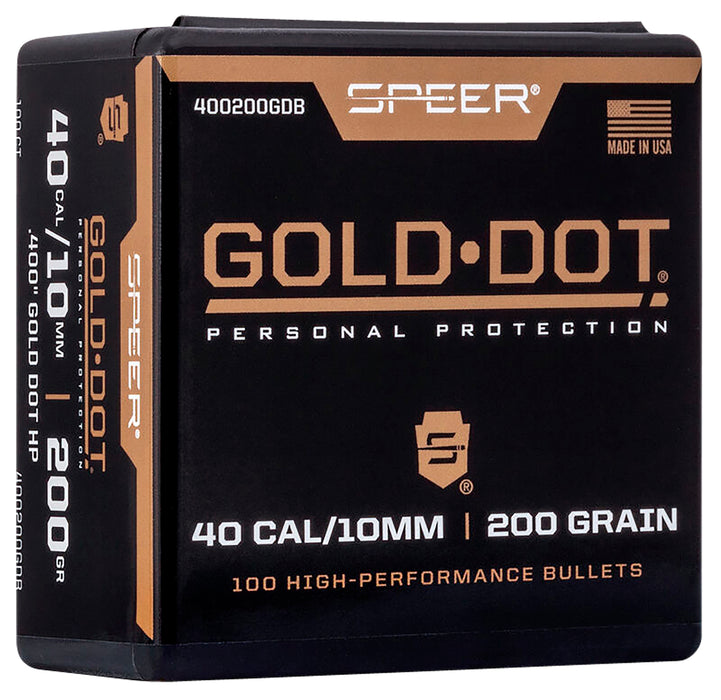 Speer 400200DGB Gold Dot  10mm Auto .400 200 gr Hollow Point 100 Per Box/ 5 Case