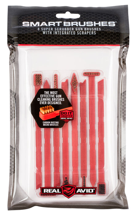 Real Avid AVSB01 Smart Brush  Multi-Caliber Universal Firearm Plastic 5.50" Long Bronze/Nylon Bristles 8 Per Pkg