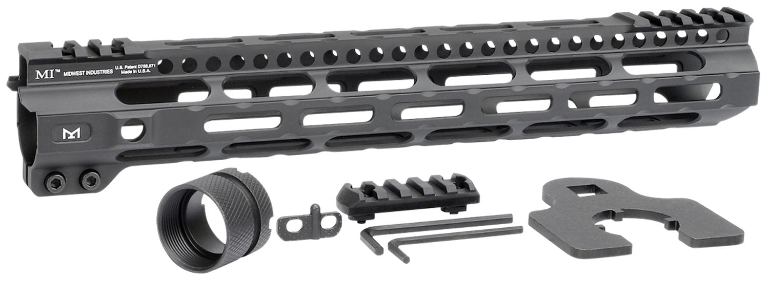 Midwest Industries MICRLW12625 Combat Lightweight AR-15 Black Hardcoat Anodized Aluminum/Polymer 12.625" Picatinny/M-LOK