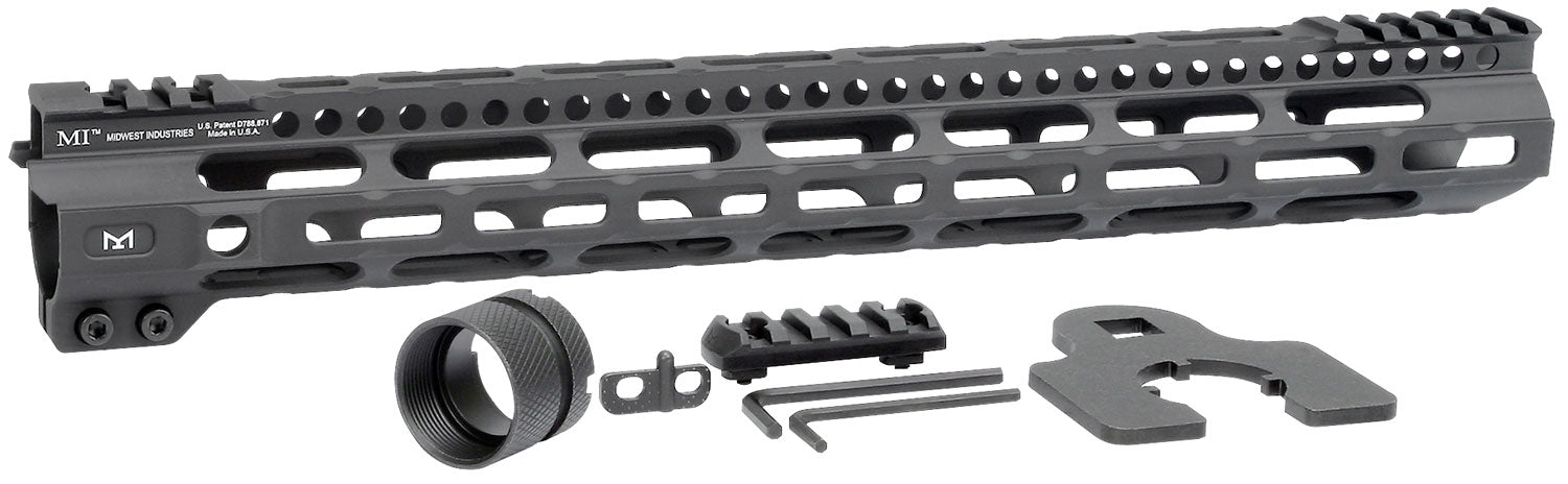 Midwest Industries MICRLW15 Combat Lightweight AR-15 Black Hardcoat Anodized Aluminum/Polymer 15" Picatinny/M-LOK