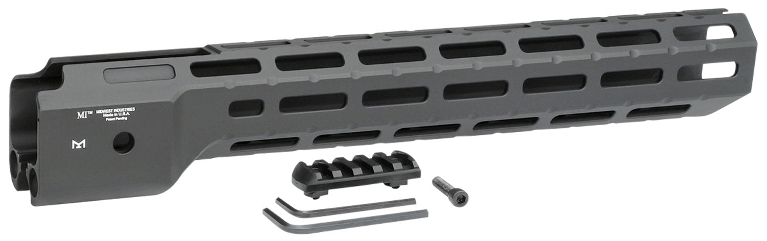 Midwest Industries MICRPC9X Combat  Ruger PC9 M-Lok Handguard Black Hardcoat Anodized 6061-T6 Aluminum 14"