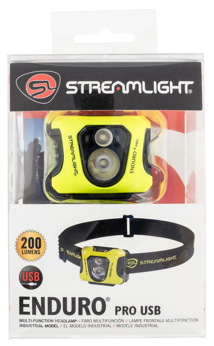 Streamlight 61436 Enduro Pro W/Dual Lock 15/25/50/90/145/200 Lumens White LED Bulb Black/Yellow 95 Meters Distance