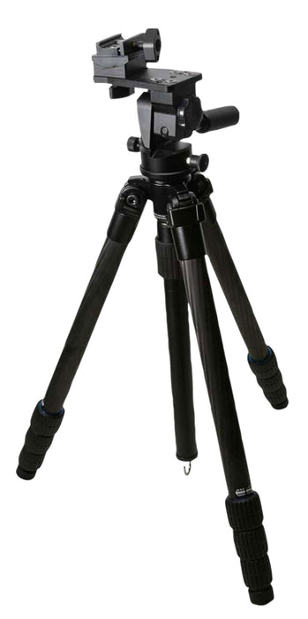 KOPF Jager KJ85004K K800  Tripod made of Carbon Fiber with Black Finish, Adjustable Reaper Rail, 4-Level Leg Extension, 21-87 Degree Pan & Tilt