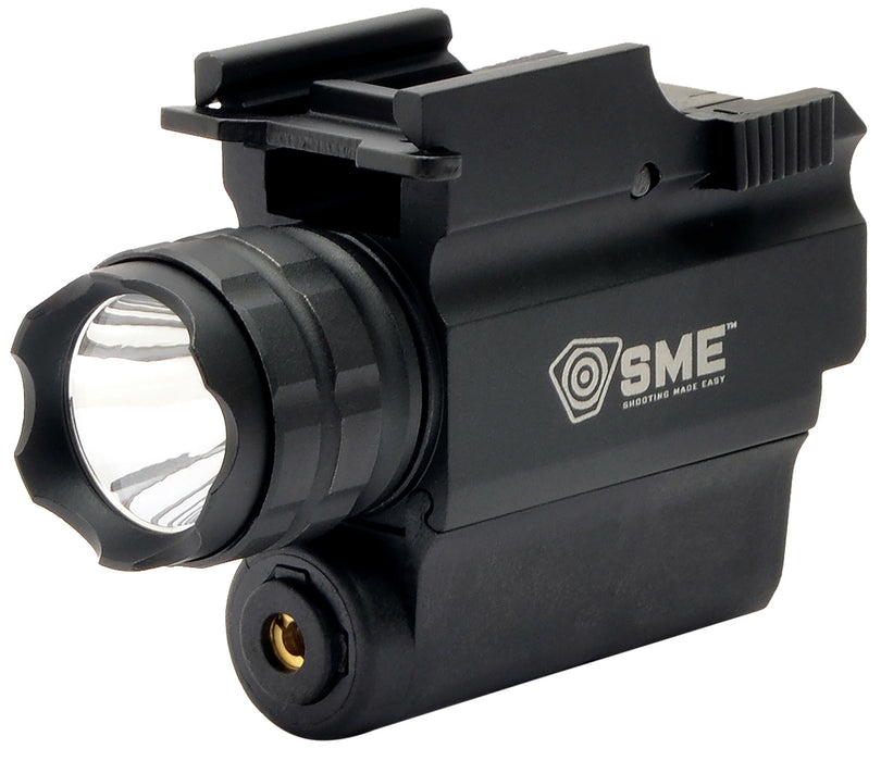 SME SMEWLLP Compact Tactical Handgun LED Light/Laser Combo  Black 250 Lumens White Cree LED Red Laser