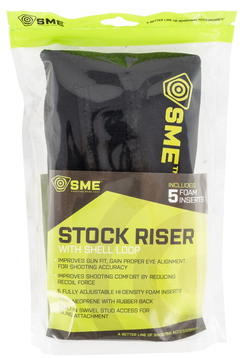 SME SMERSRSL Stock Riser  with Shell Loop Black Neoprene