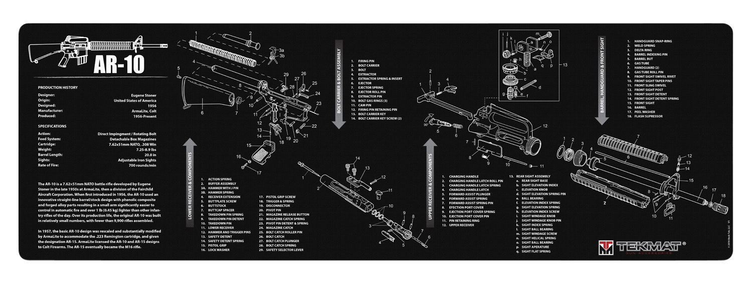 TekMat TEKR36AR10 AR-10 Cleaning Mat AR-10 Parts Diagram 12" x 36"