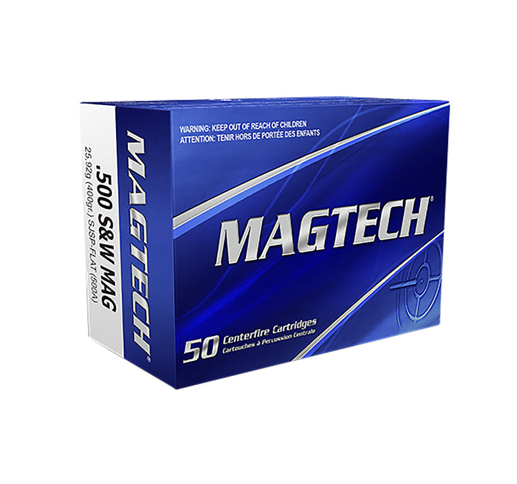 Magtech 500A Range/Training  500 S&W Mag 400 gr Semi-Jacketed Soft Point Flat 20 Per Box/25 Cs