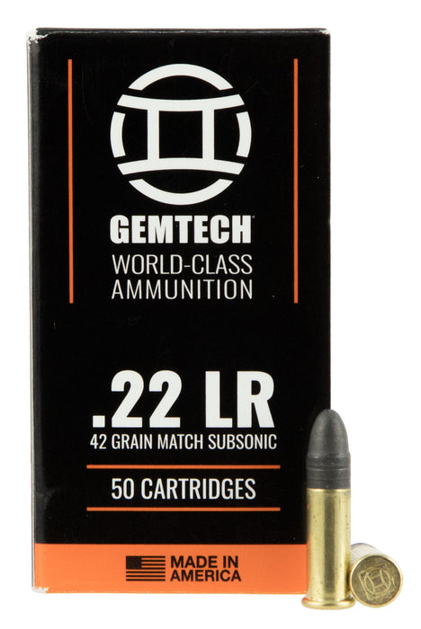 Gemtech 3009679 Subsonic  22 LR 42 gr Lead Round Nose (LRN) 50 Per Box