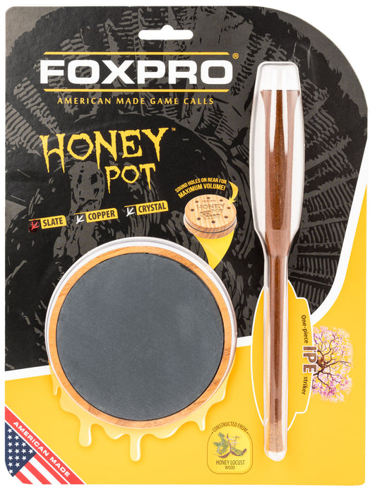 Foxpro HPSLATE Honey Pot  Friction Call Attracts Turkeys, Natural Honey Locust Wood/Slate