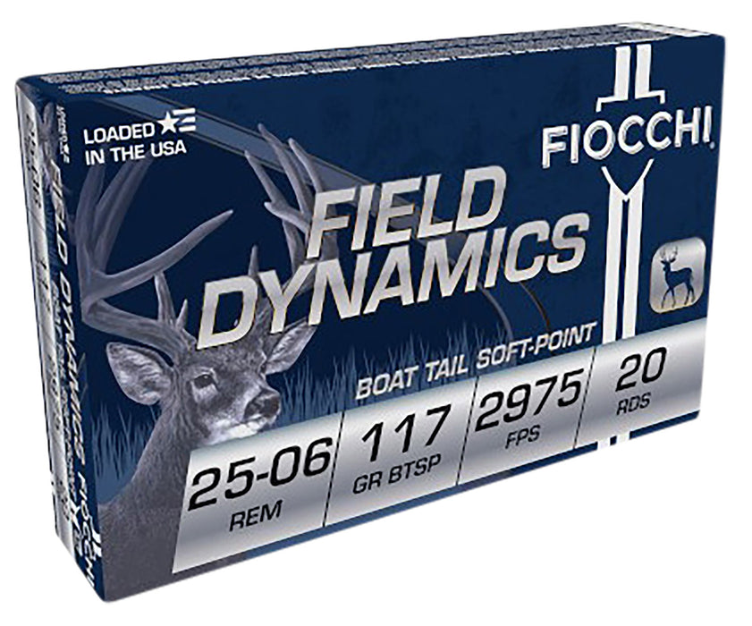 Fiocchi 2506B Field Dynamics  25-06 Rem 117 gr 2975 fps Pointed Soft Point (PSP) 20 Bx/10 Cs