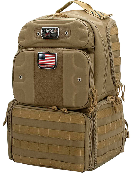 GPS Bags T1913BPT Tactical Backpack Tan 1000D Polyester 4 Handguns