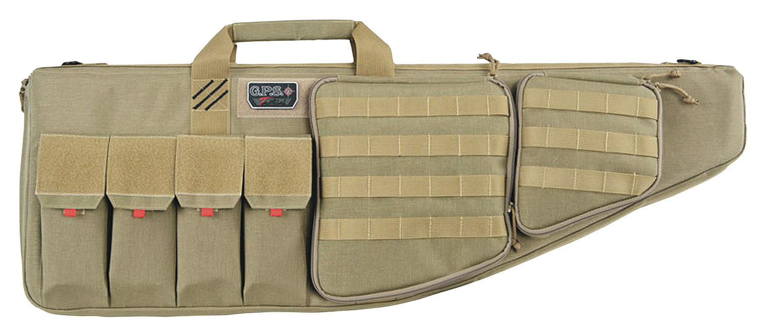 GPS Bags T35ART Tactical AR Case 35" Tan 1000D Nylon with Mag & Storage Pockets, Lockable Zippers, External Handgun Pocket & DuPont Teflon Coating