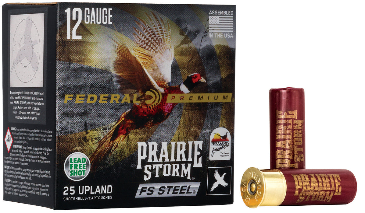 Federal PFSX207FS3 Premium Prairie Storm FS 20 Gauge 3" 7/8 oz 1500 fps 3 Shot 25 Bx/10 Cs