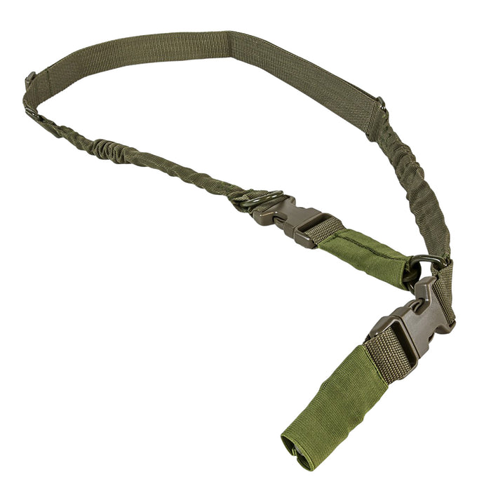 NcStar AARS21PG VISM Sling 1.25" 55"-72" Adjustable Bungee Green Nylon Strap w/Elastic Shock-Cord 2or1 Point Sling