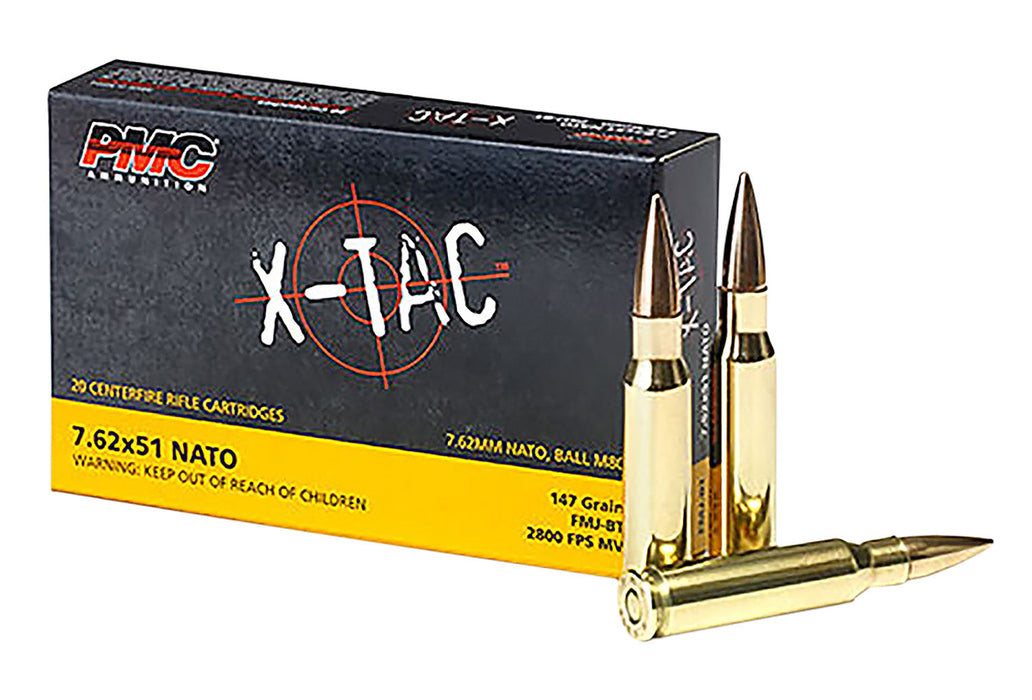 PMC 762X X-Tac  7.62x51mm NATO 147 gr 2800 fps Full Metal Jacket Boat-Tail (FMJBT) 500 Rounds Case