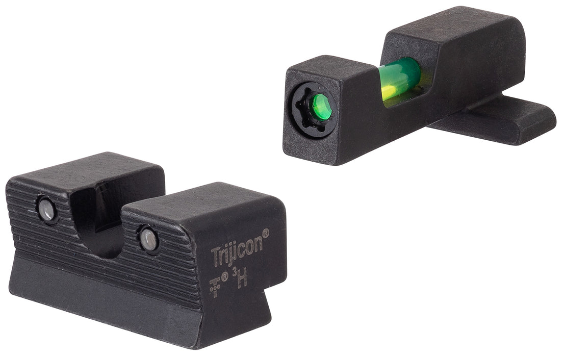 Trijicon 601118 DI Night Sight Set-for Springfield Armory XD-S, XD-E  Black | Green Tritium/Fiber Optic Front Sight Black Outline Front Sight Green Tritium Black Outline Rear Sight