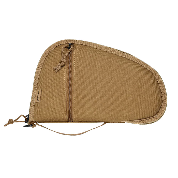 Allen 3613 Torrey  Handgun Case Coyote Tan Polyester, Small Accessory Pocket, Muzzle Pocket & Lockable Zipper 10.50" x 6.50" Exterior Dimensions