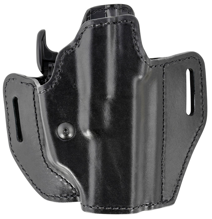 Bianchi 58351 Allusion Assent Pro-Fit OWB Size 13 Black Leather Belt Slide Compatible w/Springfield XDS/Ruger American Pistol/Glock 17/22 Belt Up to 1.50" Wide Right Hand