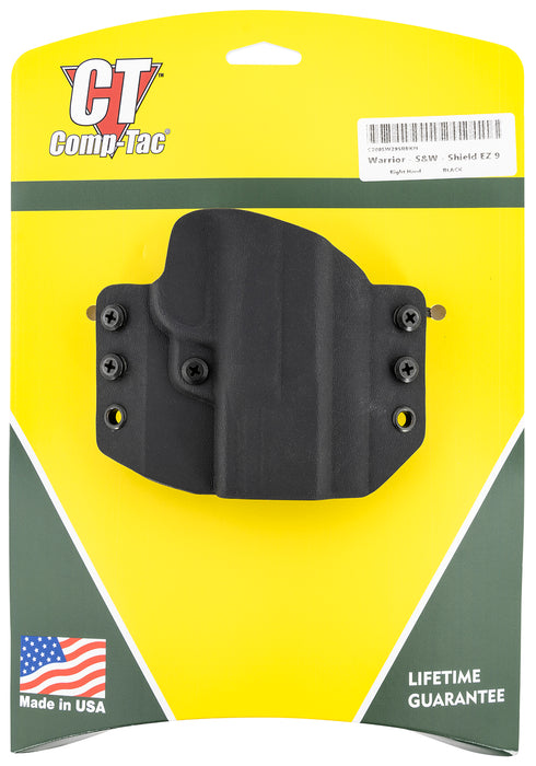 Comp-Tac C708SW295RBKN Warrior  OWB Black Kydex Belt Loop Fits S&W M&P 9EZ Right Hand