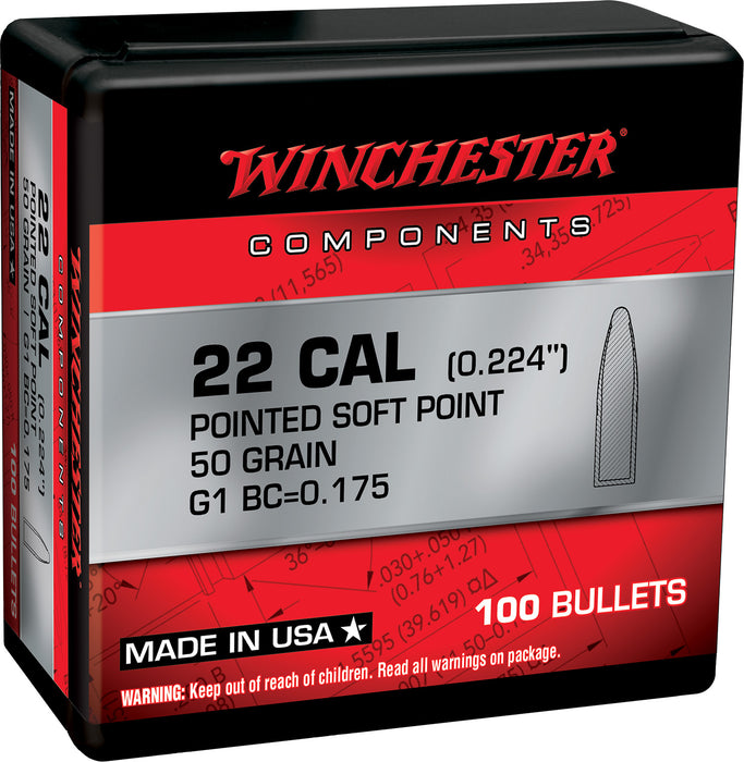 Winchester Ammo WB222SP50X Centerfire Rifle  222 Rem .224 50 gr Pointed Soft Point 100 Per Box/ 10 Case