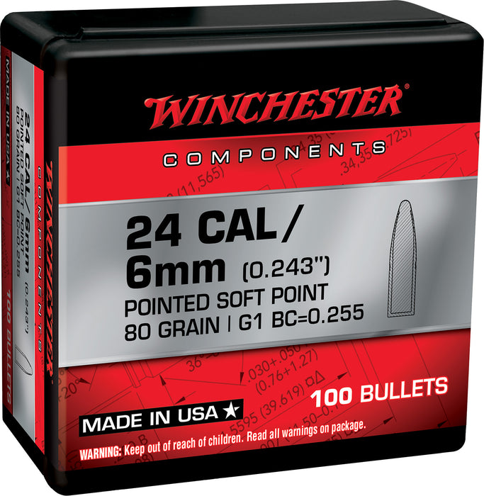 Winchester Ammo WB243SP80X Centerfire Rifle  243 Win .243 80 gr Pointed Soft Point 100 Per Box/ 10 Case