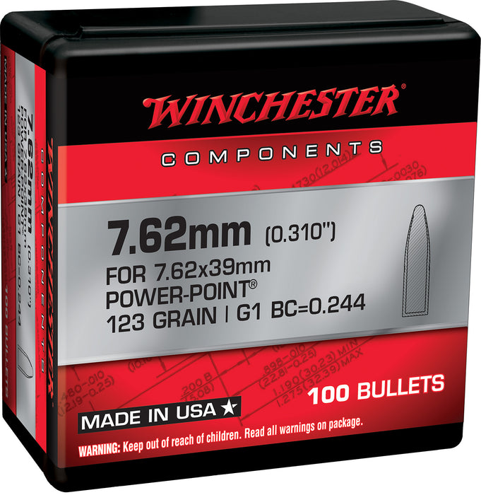 Winchester Ammo WB762P123X Centerfire Rifle  7.62mm .310 123 gr Power Point 100 Per Box/ 10 Case