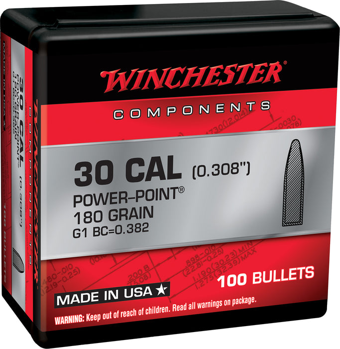 Winchester Ammo WB308P180X Centerfire Rifle  308 Win .308 180 gr Power Point 100 Per Box/ 10 Case