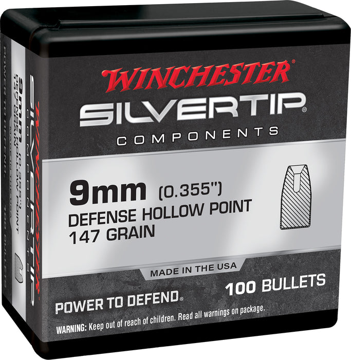 Winchester Ammo WB9ST147X Centerfire Handgun Reloading 9mm .355 147 gr Silvertip Hollow Point 100 Per Box/ 10 Case
