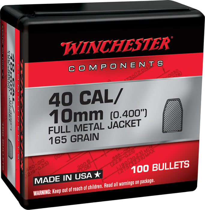 Winchester Ammo WB40TC165X Centerfire Handgun Reloading 40 S&W .400 165 gr Full Metal Jacket Truncated Cone 100 Per Box/ 10 Case