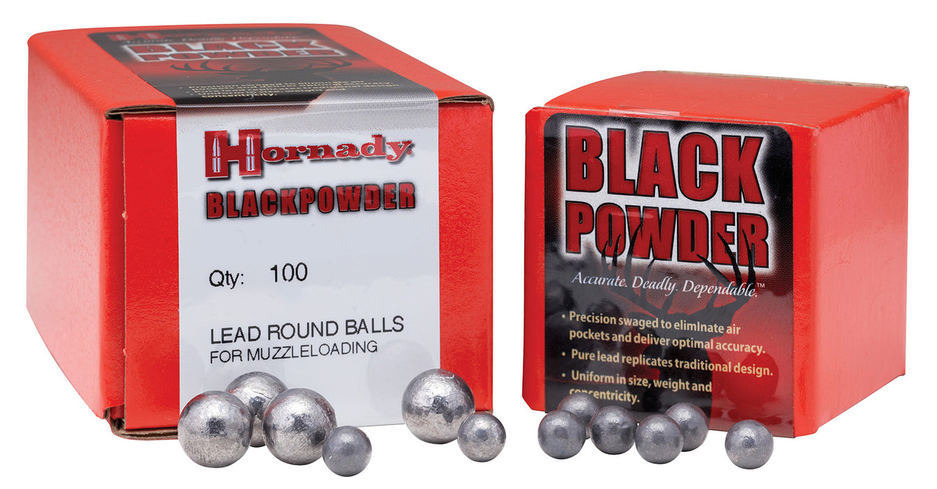 Hornady 6070 Black Powder Lead Balls 44 Cal .454 100 Per Box/ 25 Case