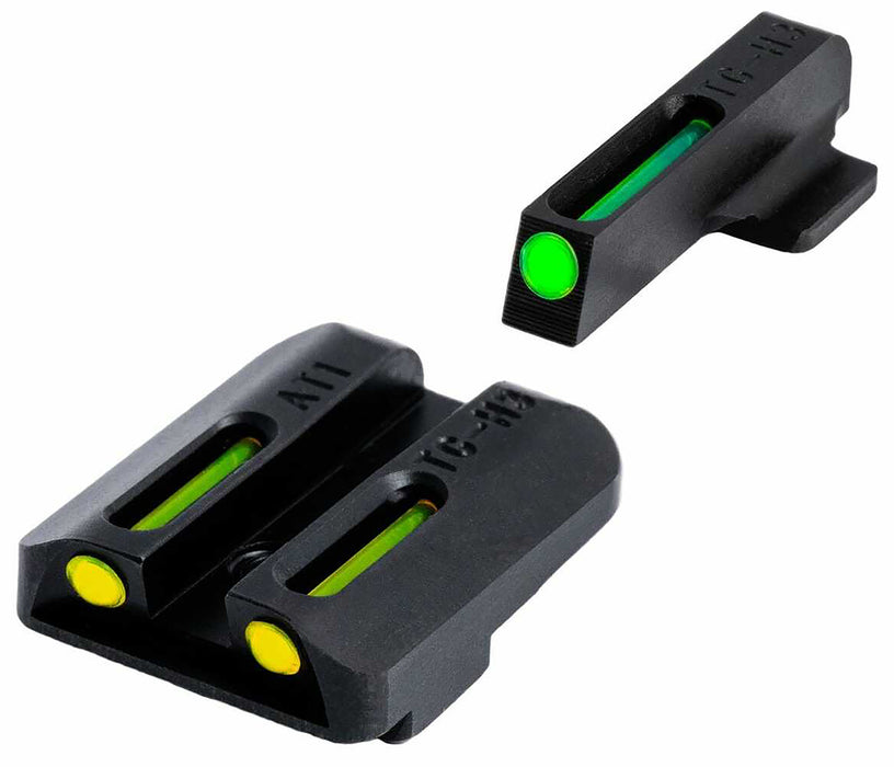 TruGlo TGTG131NT2Y TFO  Black | Green Tritium & Fiber Optic Front Sight Yellow Tritium & Fiber Optic Rear Sight