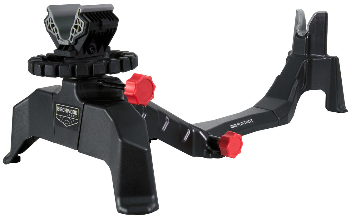 Birchwood Casey CSR Foxtrot Shooting Rest Black Non-Marring Material/Red Accents, Adjustable Elevation, Removeable Center Section for Pistols & Rifles