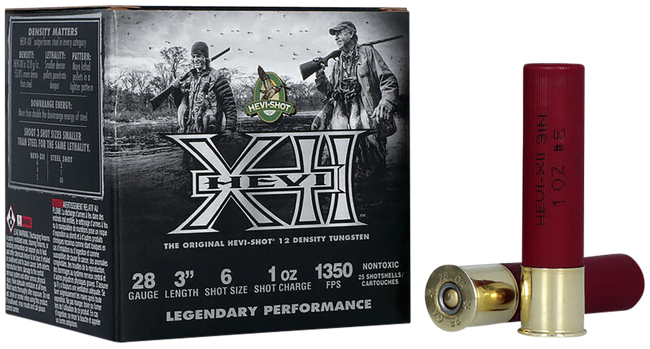 HEVI-Shot HS53286 HEVI-XII Waterfowl 28 Gauge 3" 1 oz 1350 fps Tungsten 6 Shot 25 Bx/10 Cs