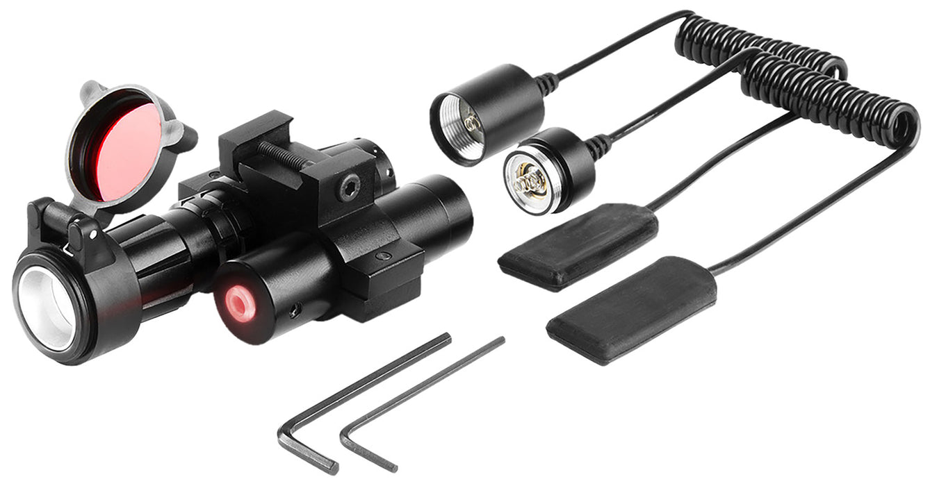 iProtec 6094 RM160LSR Rail-Mount Firearm Light & Laser  Black with Red Laser 160 Lumens LED Light