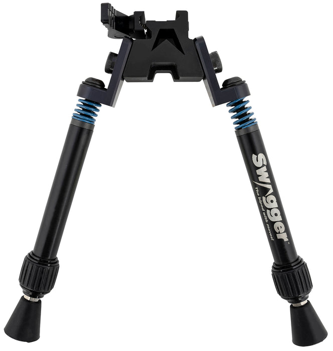 Swagger SWAGBPSFR10 SFR10 Flex to Rigid QD Bipod with Black Finish, Picatinny Attachment & 6-10.50" Vertical Adjustment