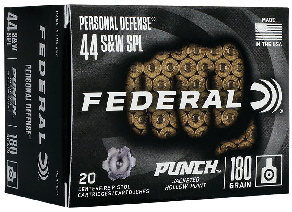 Federal PD44SP1 Premium Personal Defense 44 S&W Spl 180 gr Jacketed Hollow Point (JHP) 20 Bx/10 Cs