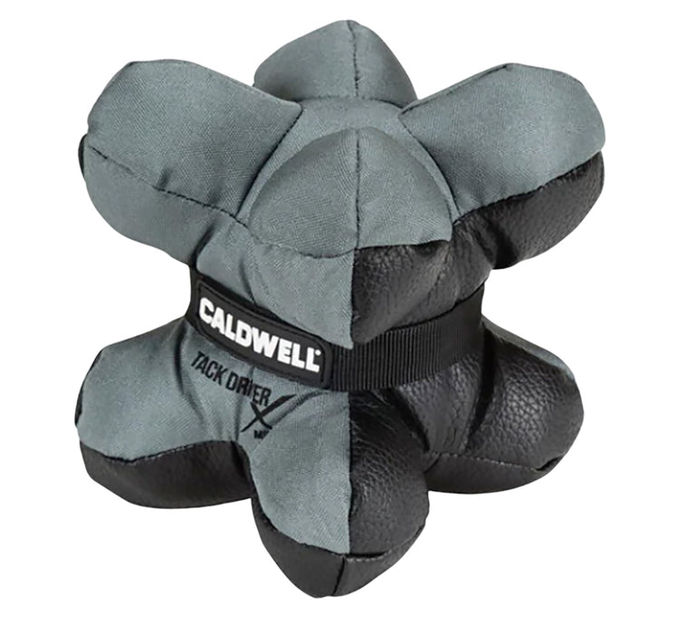 Caldwell 1102666 Tack Driver X Mini with Gray & Black Finish, Rubber Bottom, Plastic Pellet Filled, weighs 1.50 lbs & 5.50" W x 5.50" H x 5.50" D Dimensions