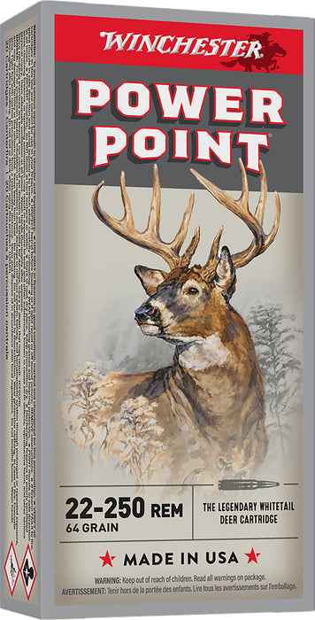 Winchester Ammo X222502 Super X  22-250 Rem 64 gr Power-Point (PP) 20 Per Box/10 Cs