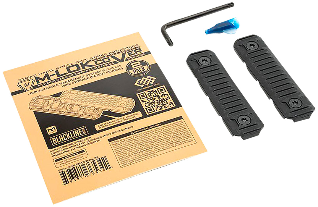 Strike Industries AR-CM-COVER-L-BK Cable Management Cover Long 3.14"L Black Polymer for M-Lok